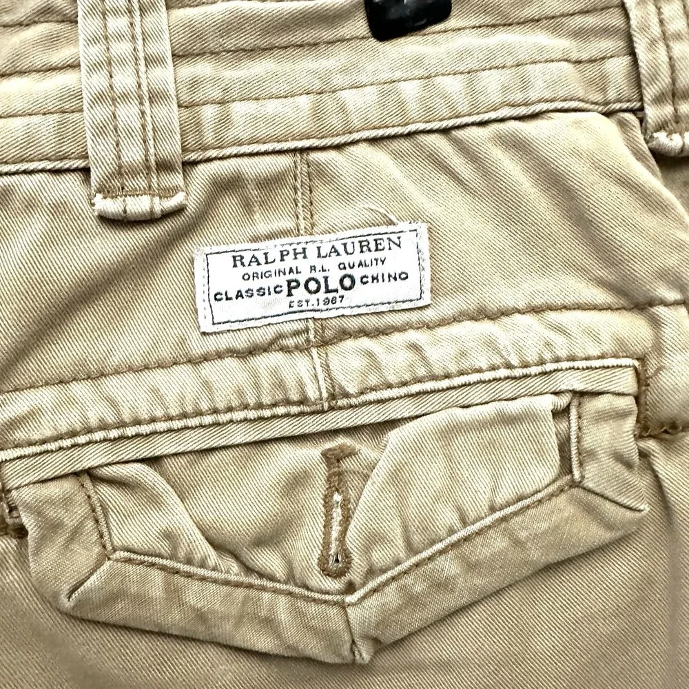 Vintage Polo Ralph Lauren 42 X 10 Khaki Baggy Cargo‎ Shorts Y2K 90s